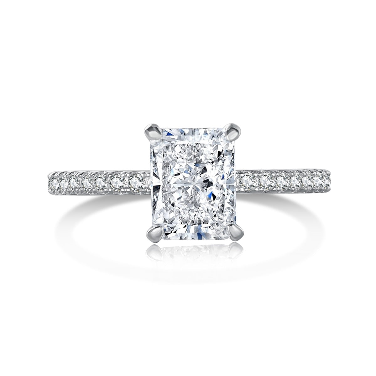 [HOT] Bague de fête scintillante et éclatante de 2,0 carats avec taille radiante