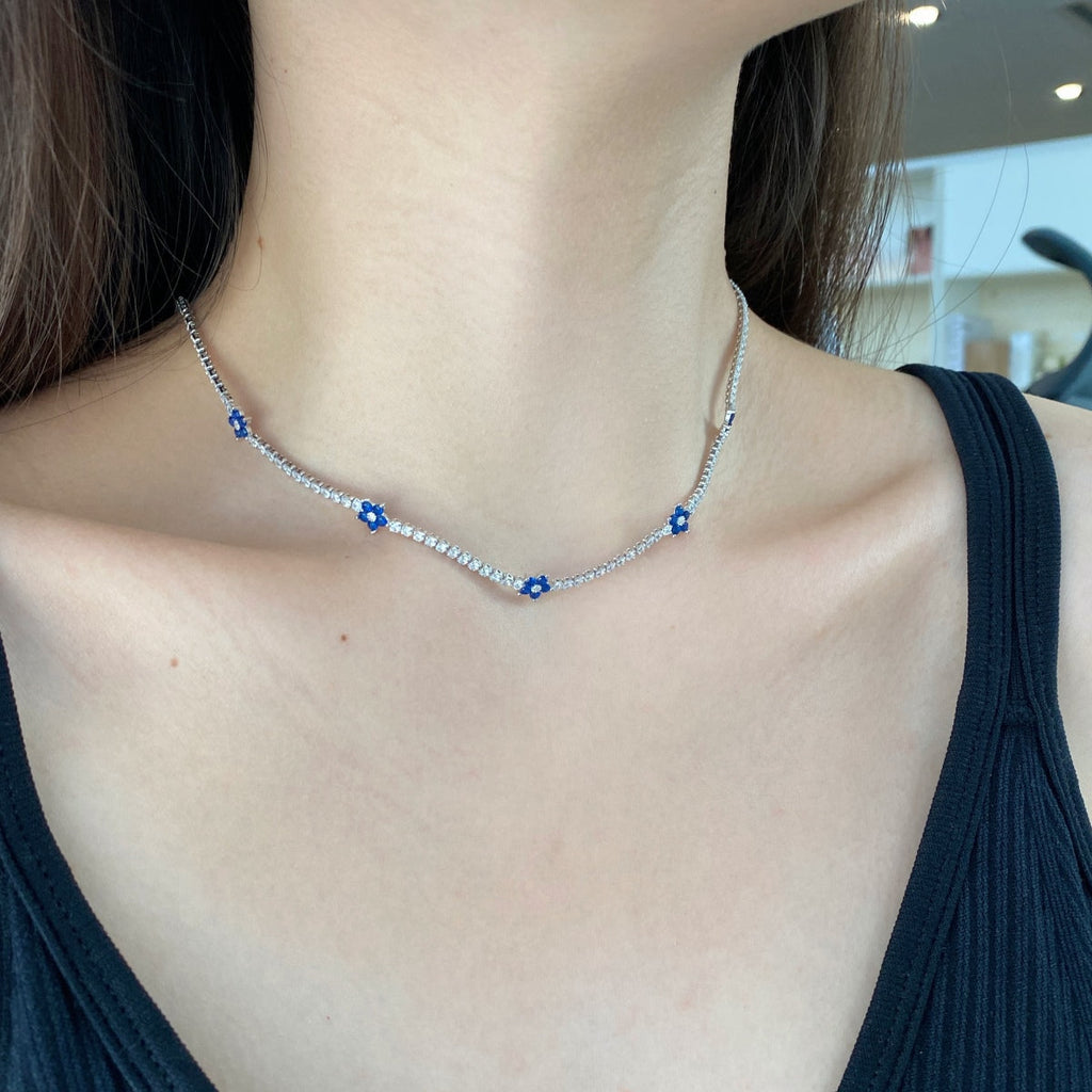 [HOT]Luxurious Colorful Flower Tennis Necklace