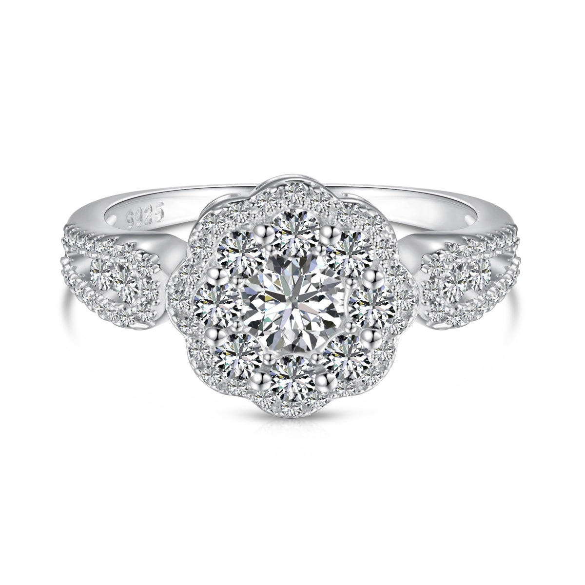 [HOT] Bague de mariage délicate et colorée en forme de fleur coupée ronde