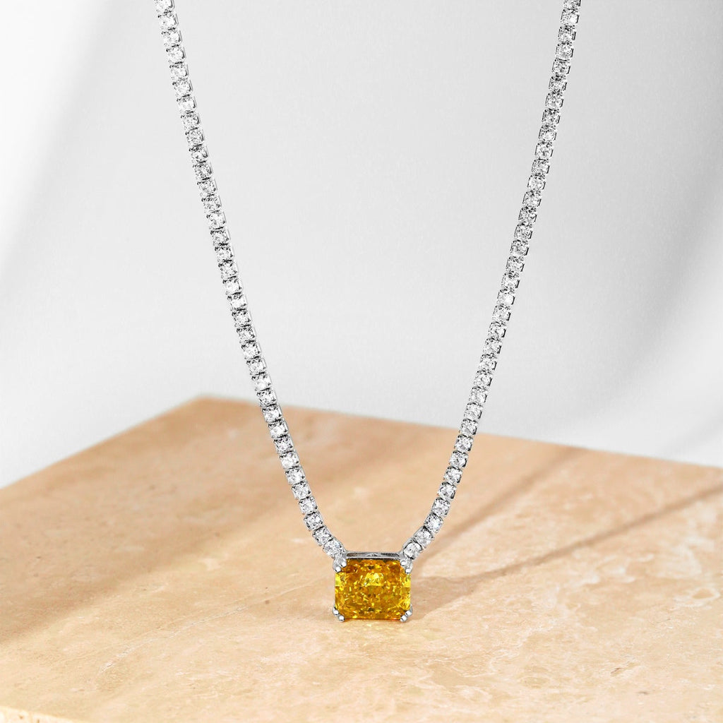 [HOT]4.0 Carat Elegant Radiant Cut Necklace