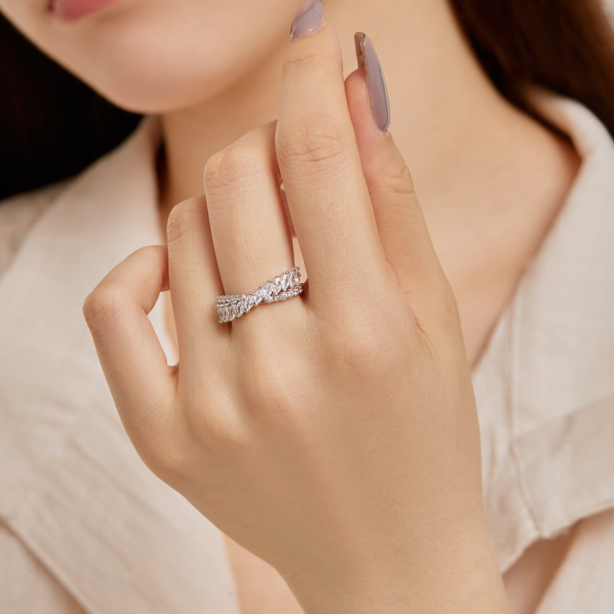 [HOT] Bague quotidienne unique et colorée taille marquise
