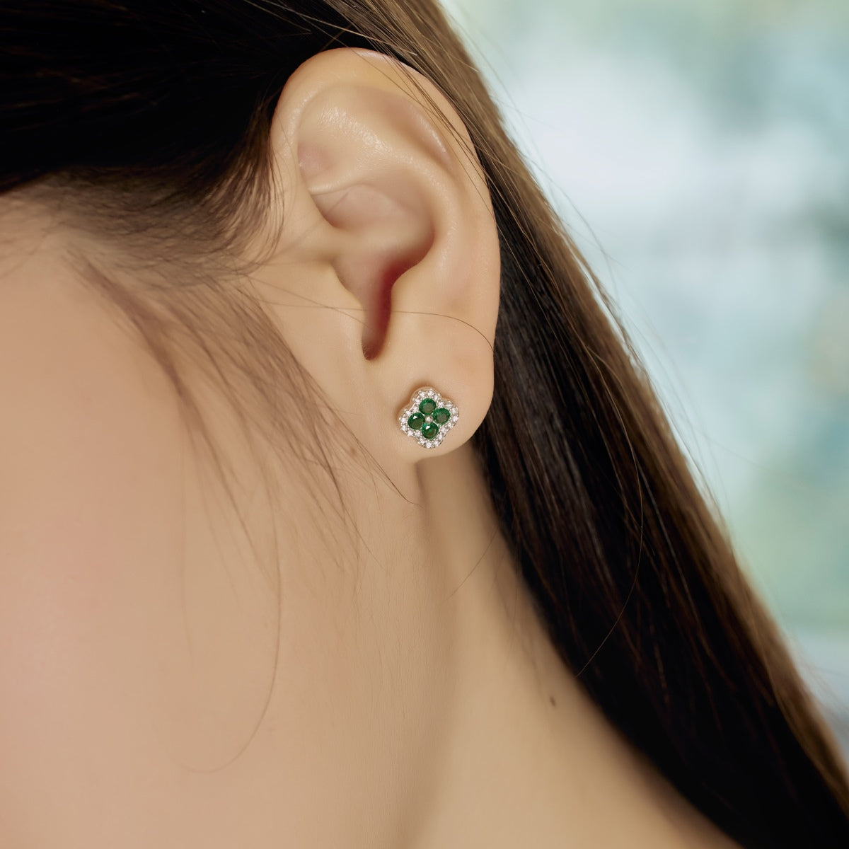 [HOT] Boucles d'oreilles en forme de fleur de trèfle à quatre feuilles