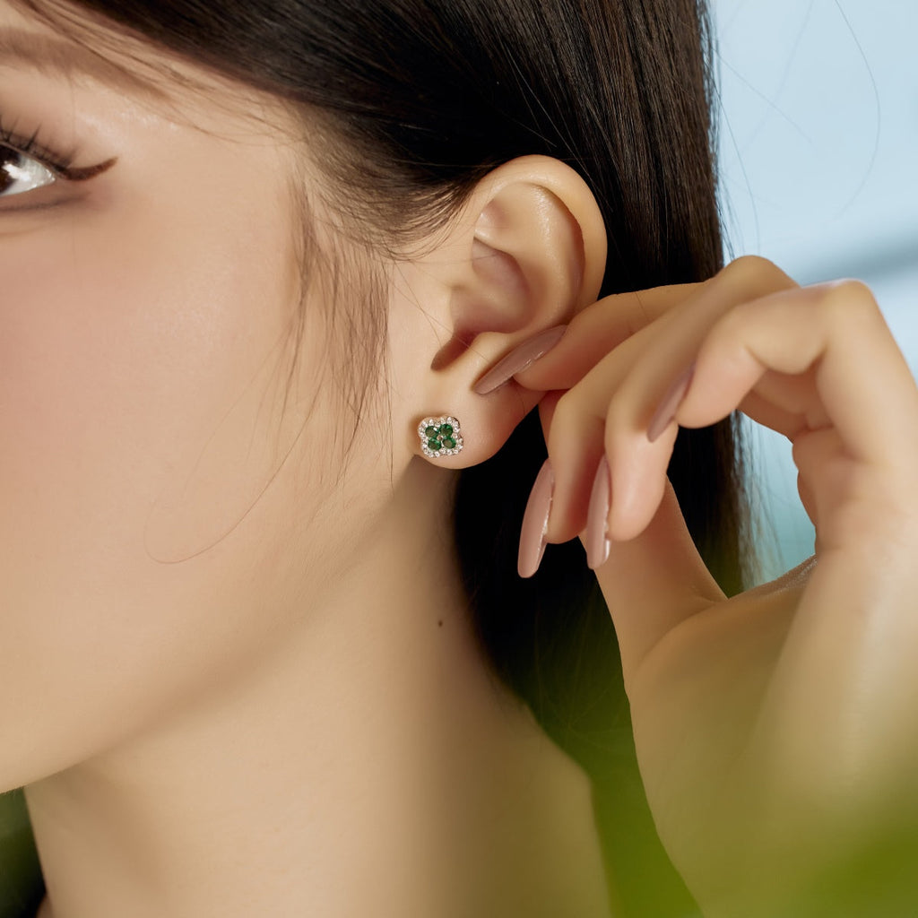 [HOT] Boucles d'oreilles en forme de fleur de trèfle à quatre feuilles