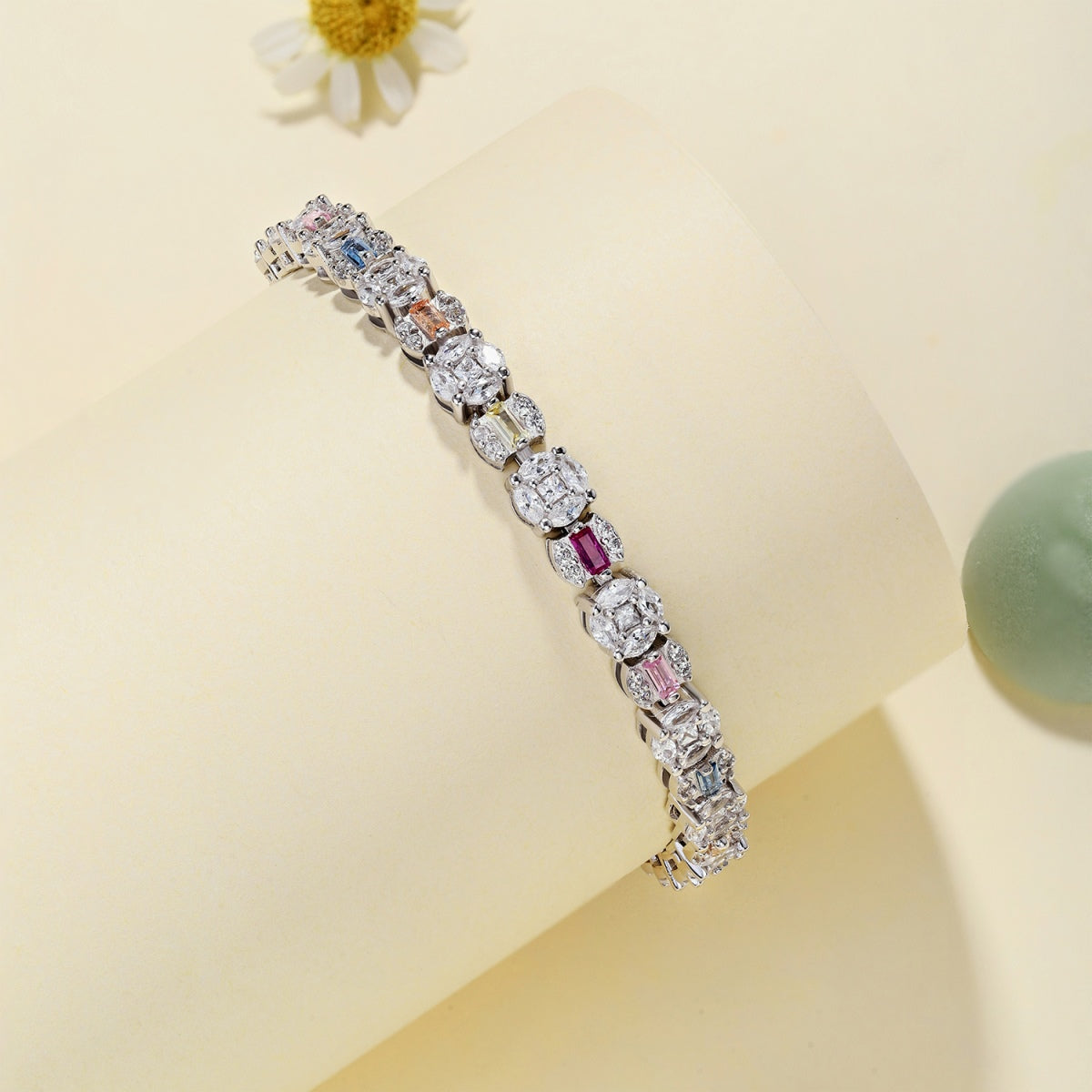 [HOT]Dazzling Radiant Multi Cut Daily Bracelet
