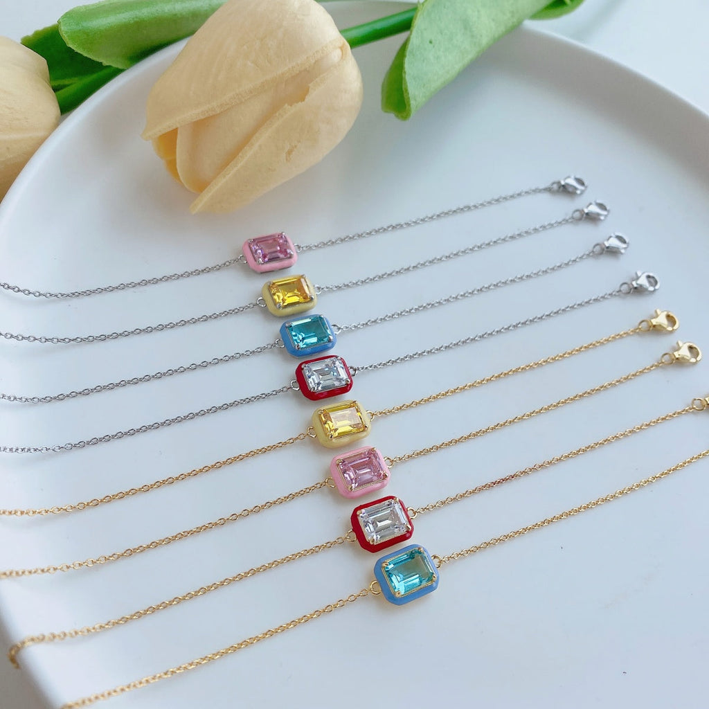 [HOT] Bracelet quotidien taille émeraude coloré et scintillant de 2,0 carats