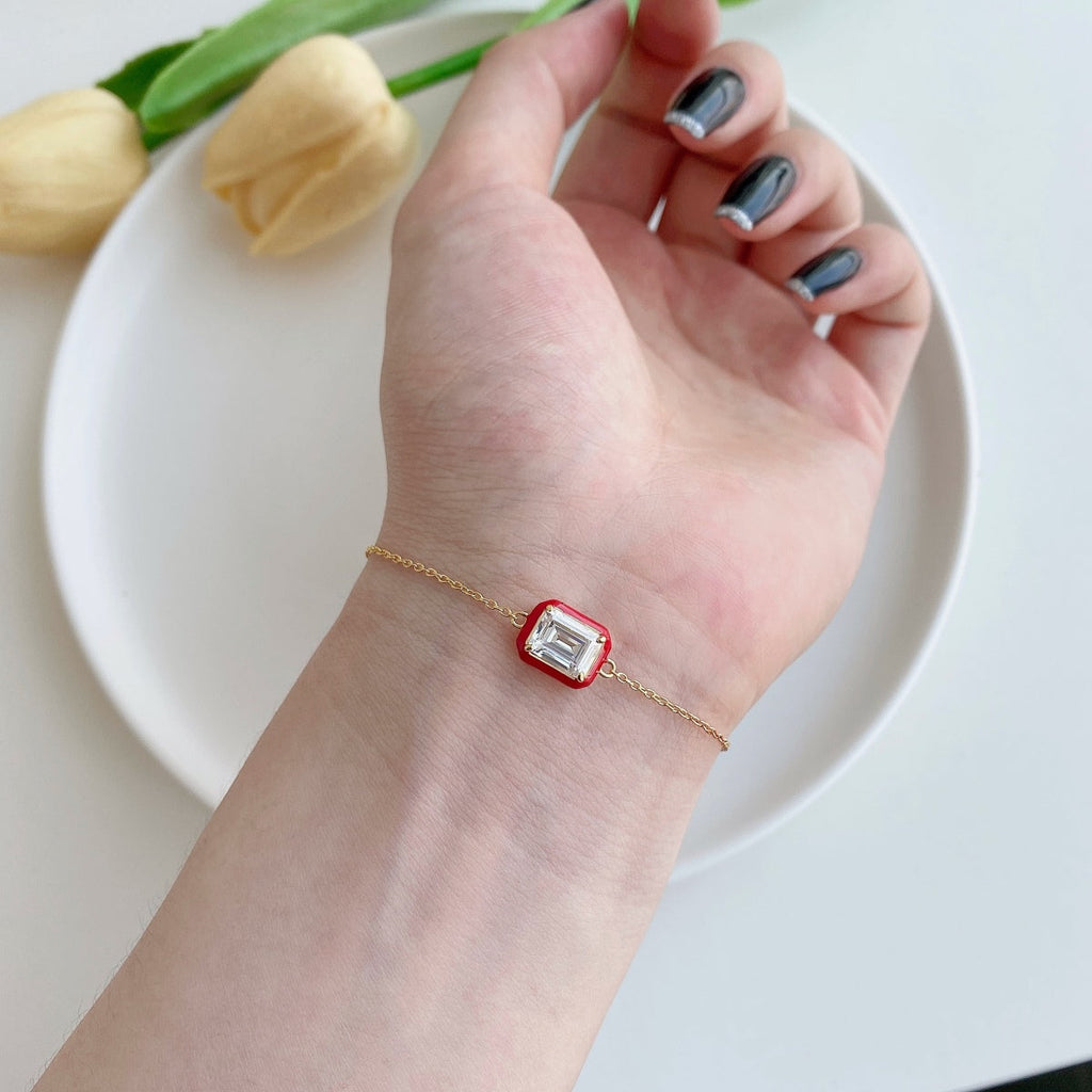 [HOT] Bracelet quotidien taille émeraude coloré et scintillant de 2,0 carats
