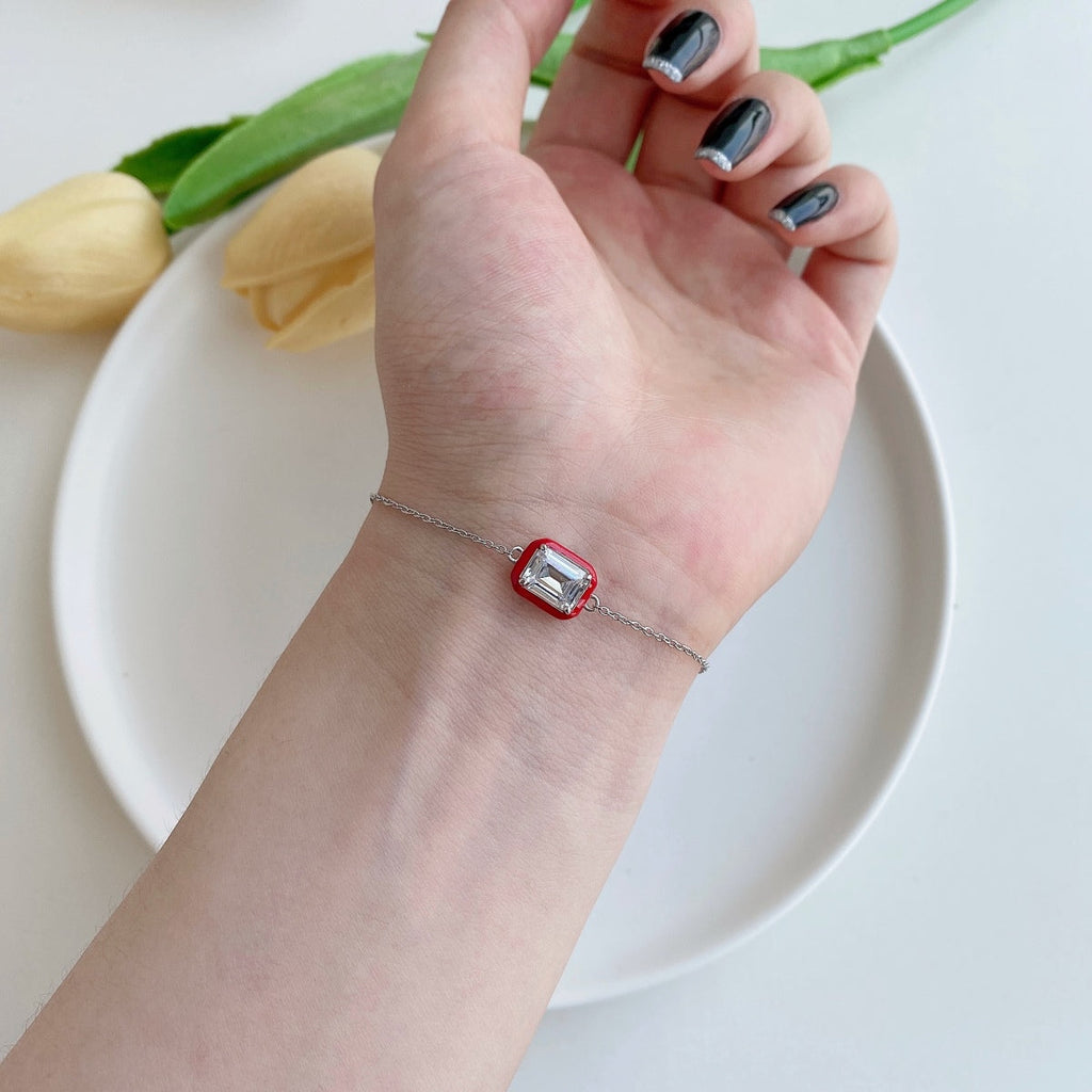 [HOT] Bracelet quotidien taille émeraude coloré et scintillant de 2,0 carats