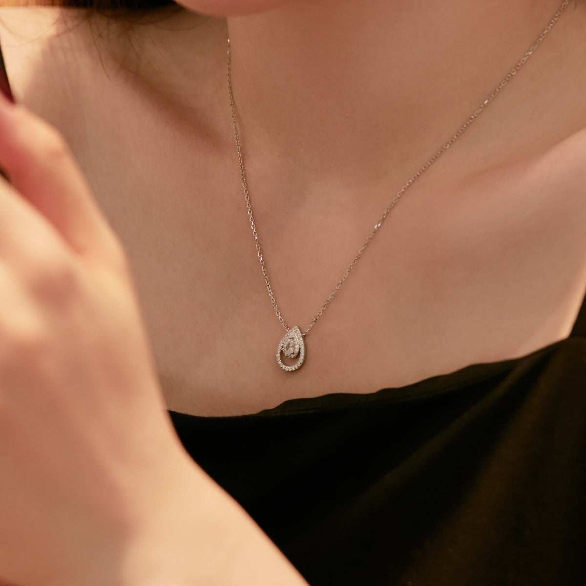 [HOT]Sparkling Pear Cut Necklace