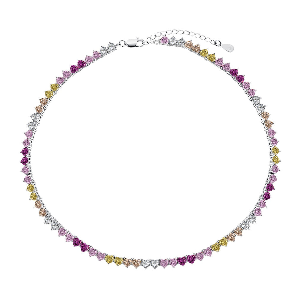 [HOT]Sparkling Colorful Full Heart Tennis Necklace