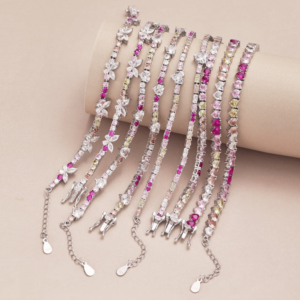 [HOT]Delicate Colorful Rainbow Tennis Chain