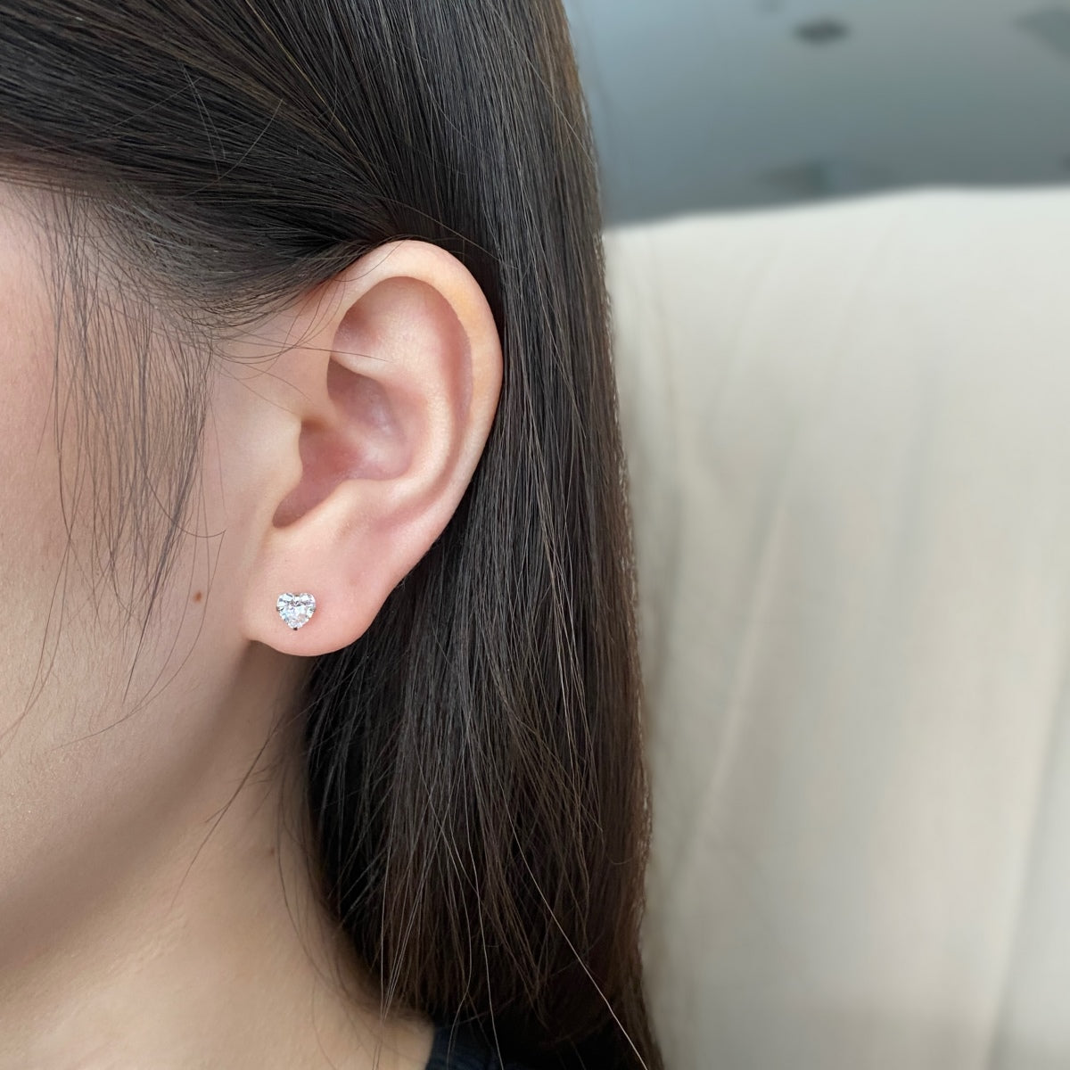 [HOT] Boucles d'oreilles simples en forme de cœur scintillant