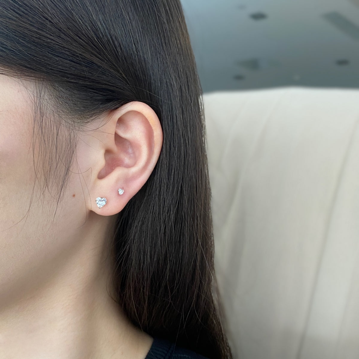 [HOT] Boucles d'oreilles simples en forme de cœur scintillant
