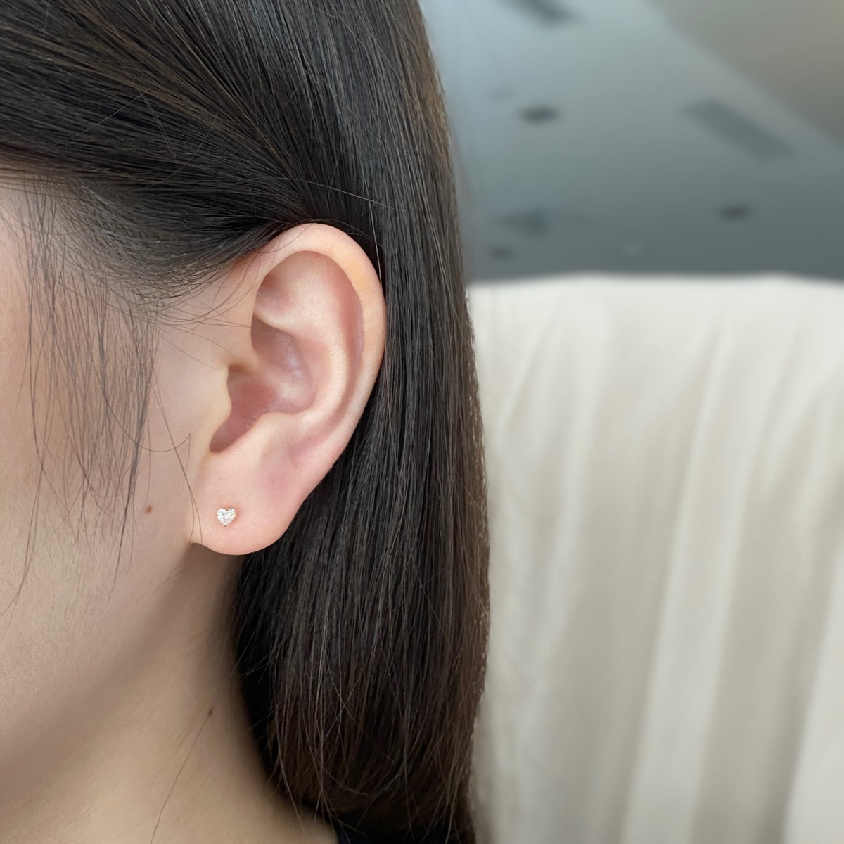 [HOT] Boucles d'oreilles simples en forme de cœur scintillant