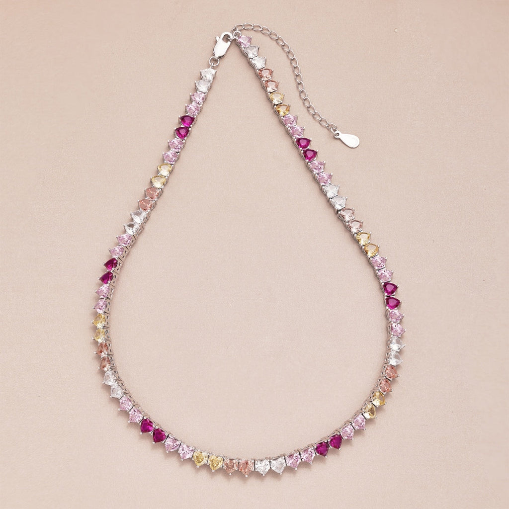 [HOT]Sparkling Colorful Full Heart Tennis Necklace