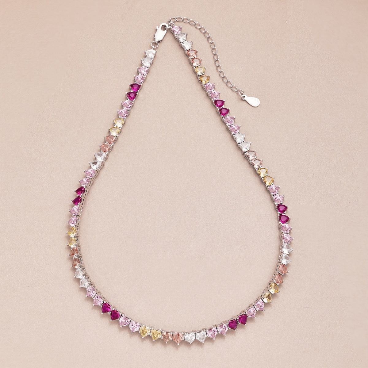 [HOT]Sparkling Colorful Full Heart Tennis Necklace