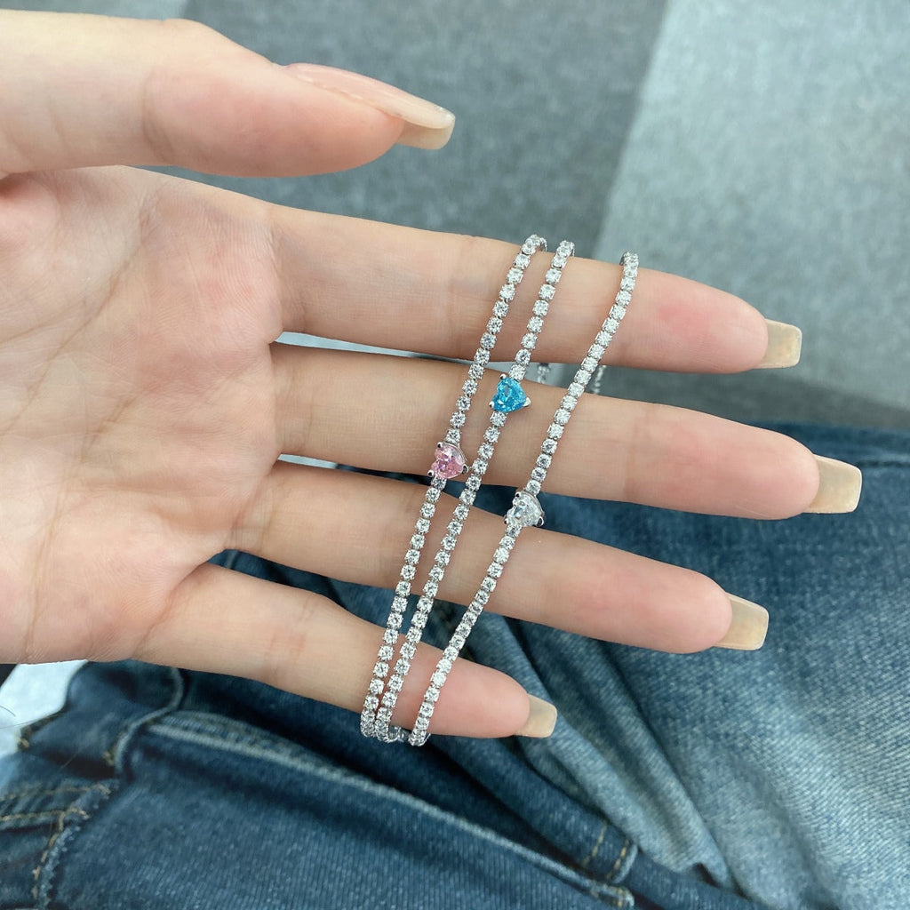 [HOT]0.5 Carat Elegant Romantic Heart Shape Lover Bracelet