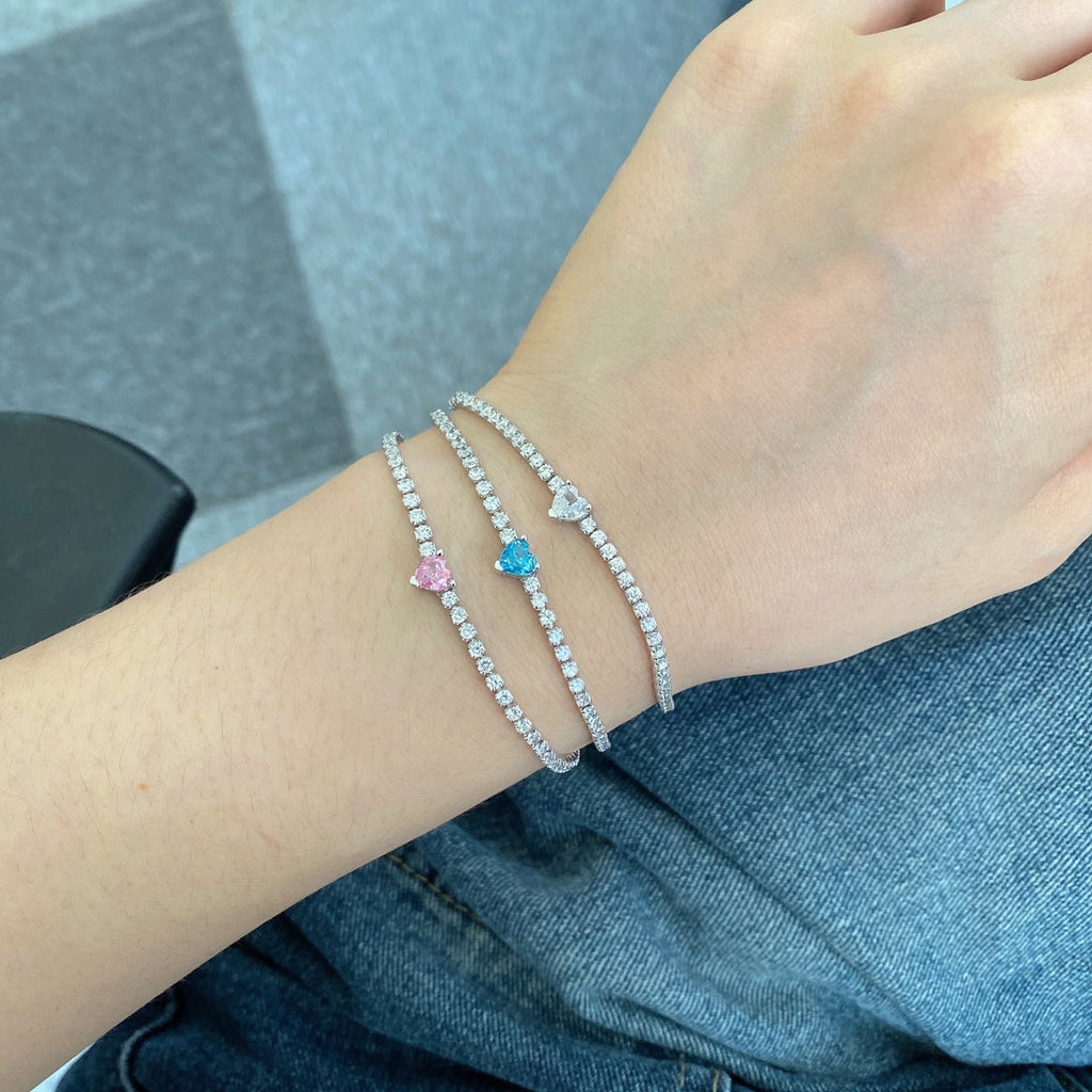 [HOT]0.5 Carat Elegant Romantic Heart Shape Lover Bracelet