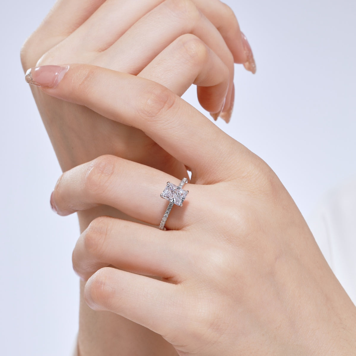 [HOT] Bague de fête scintillante et éclatante de 2,0 carats avec taille radiante