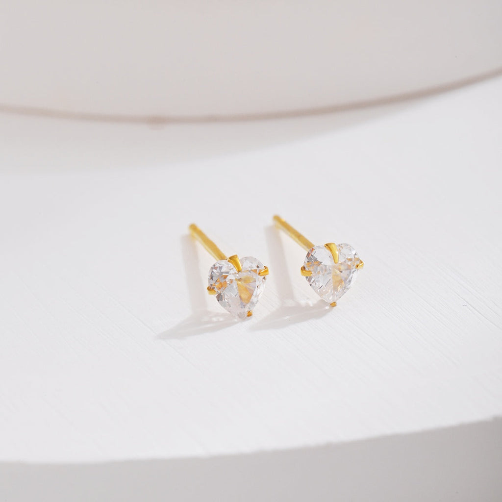 [HOT] Boucles d'oreilles simples en forme de cœur scintillant