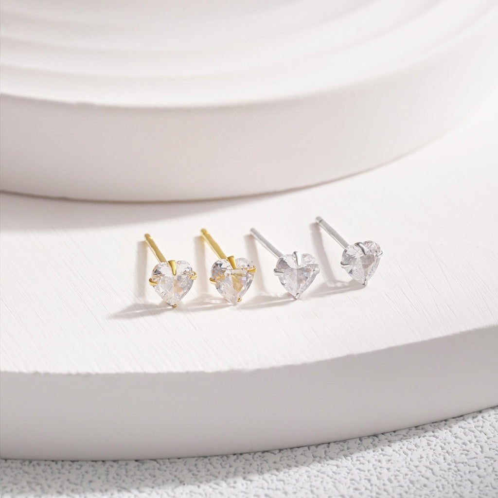 [HOT] Boucles d'oreilles simples en forme de cœur scintillant