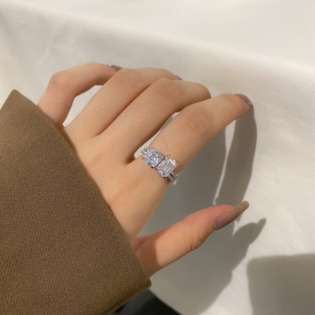 [HOT] Bague de fête scintillante et ornée de 2,0 carats, taille radiant