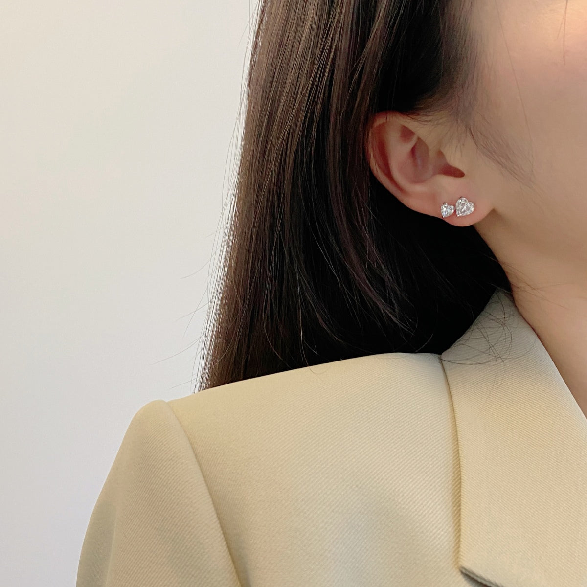 [HOT] Boucles d'oreilles classiques de style princesse en forme de double cœur