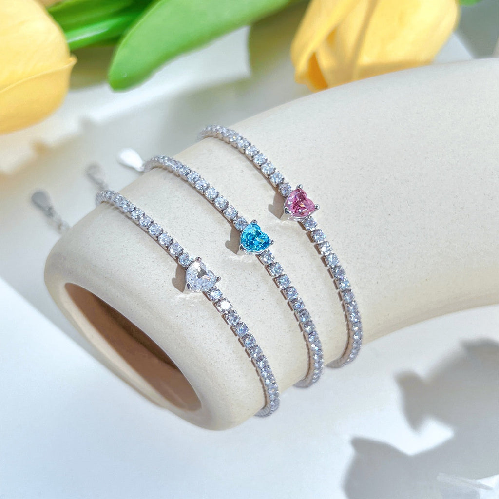 [HOT]0.5 Carat Elegant Romantic Heart Shape Lover Bracelet