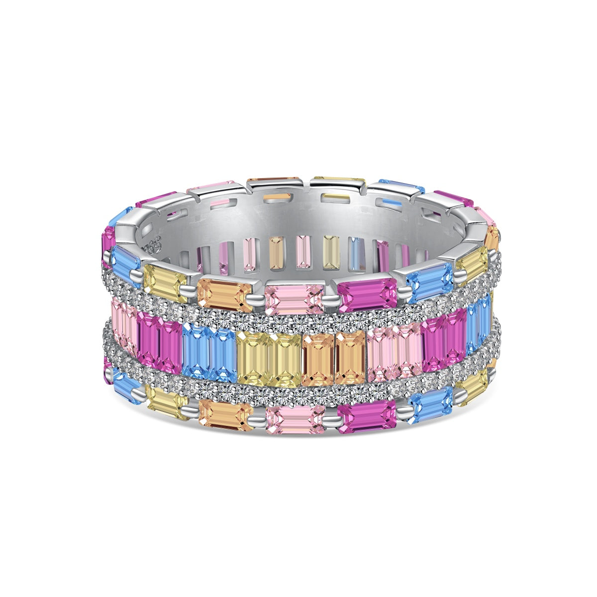 [HOT] Bague de fête éclatante et colorée à coupe radiante