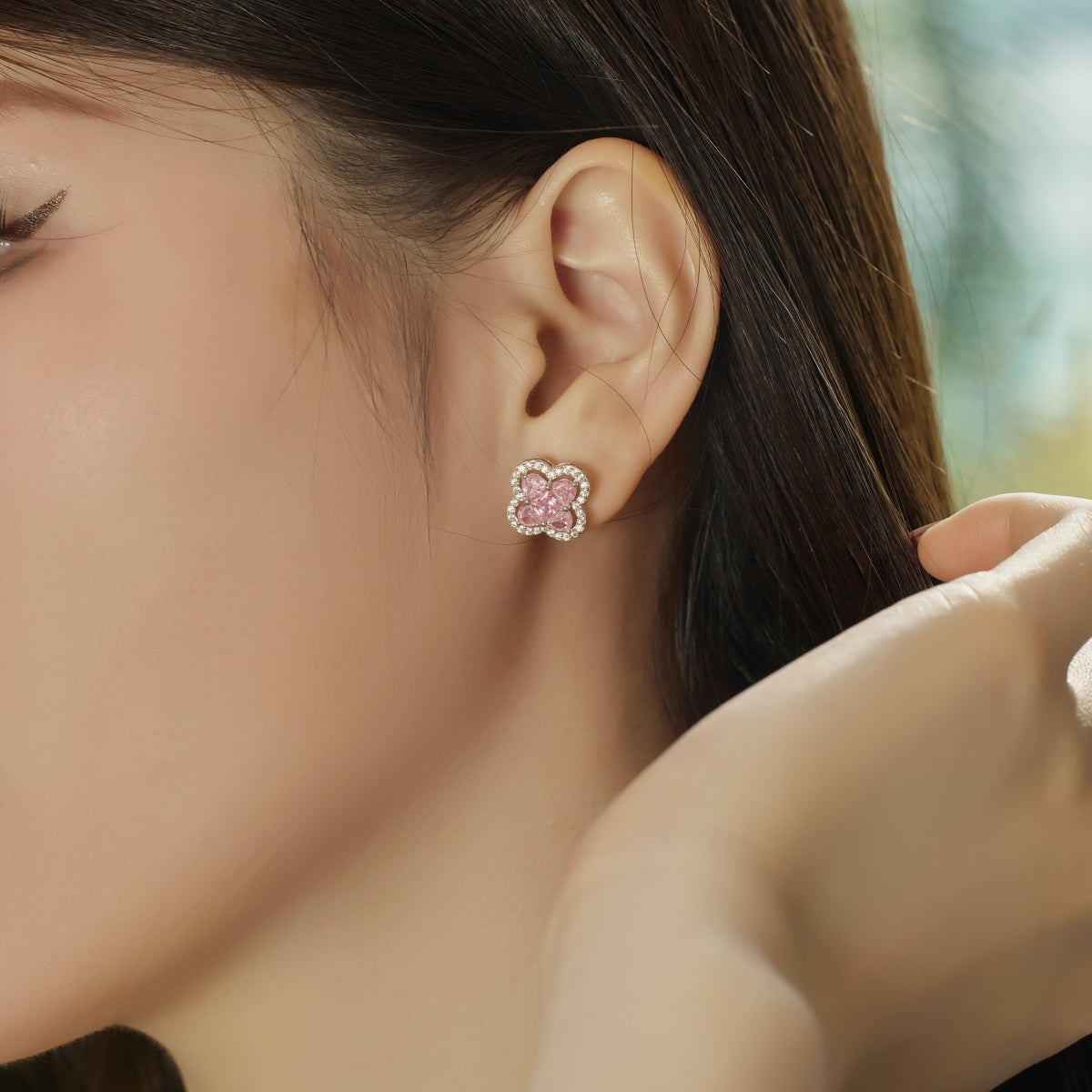 [HOT] Boucles d'oreilles exquises en forme de trèfle à quatre feuilles porte-bonheur