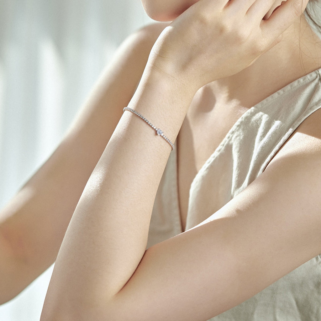 [HOT]0.5 Carat Elegant Romantic Heart Shape Lover Bracelet