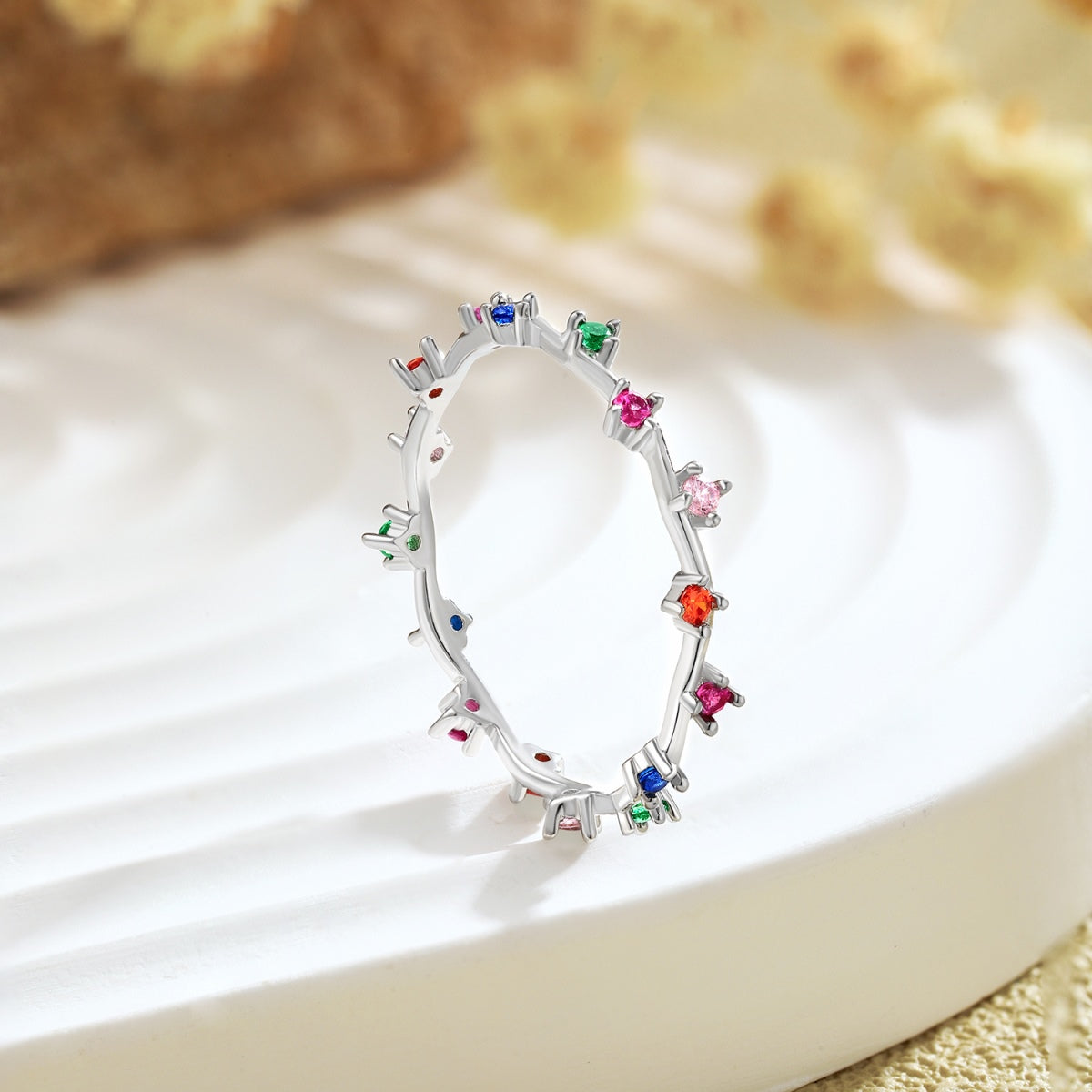 [HOT] Bague quotidienne ronde colorée et rayonnante