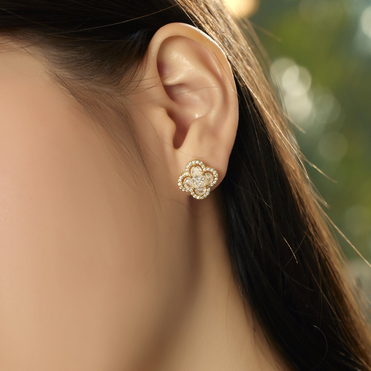 [HOT] Boucles d'oreilles exquises en forme de trèfle à quatre feuilles porte-bonheur