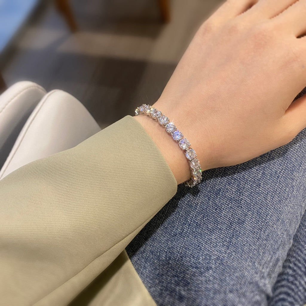 [HOT] Bracelet de mariage éblouissant taille ronde de 0,75 carat