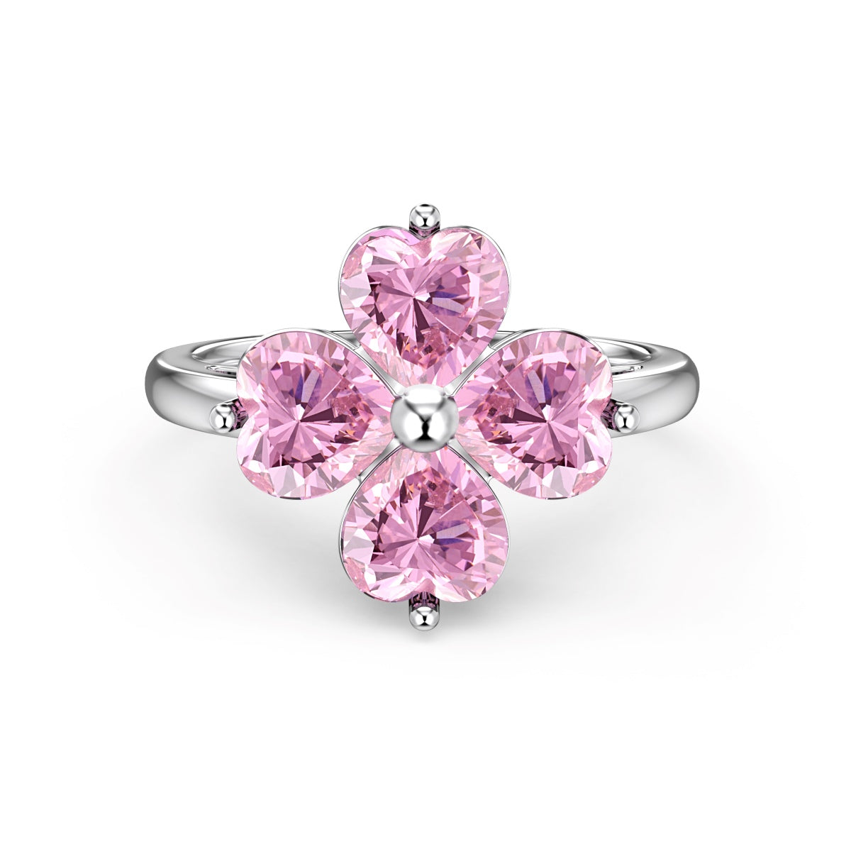 [HOT] Bague boule trèfle à quatre feuilles en forme de cœur