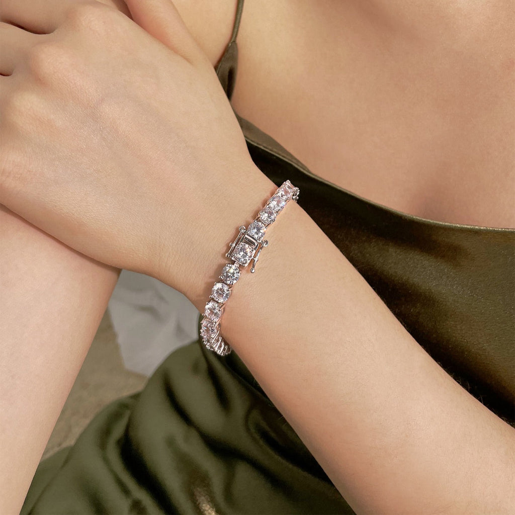[HOT] Bracelet de mariage éblouissant taille ronde de 0,75 carat