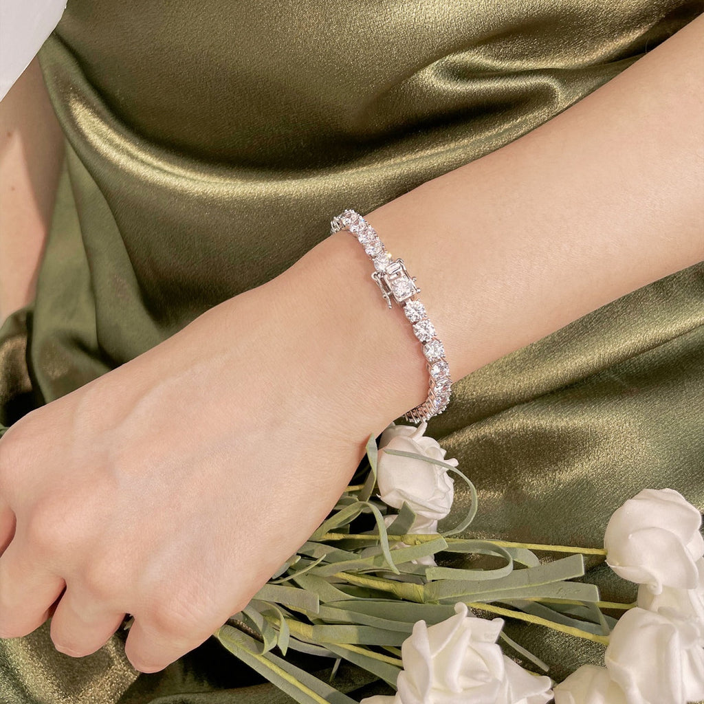 [HOT] Bracelet de mariage rond orné et scintillant