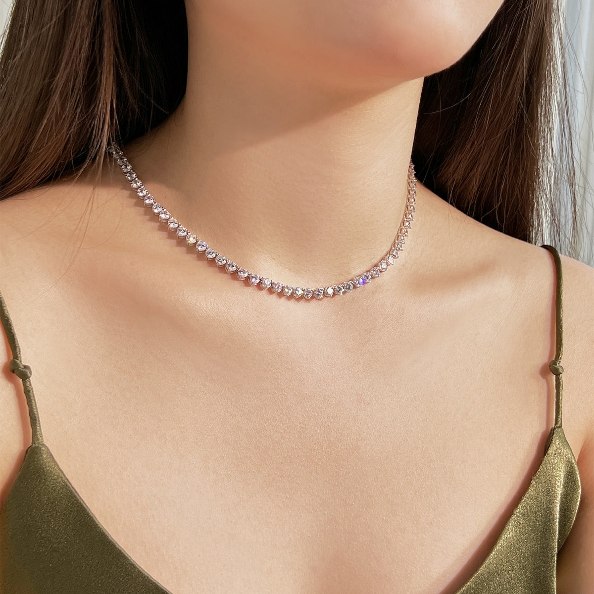 [HOT]Ornate Heart Cut Tennis Necklace