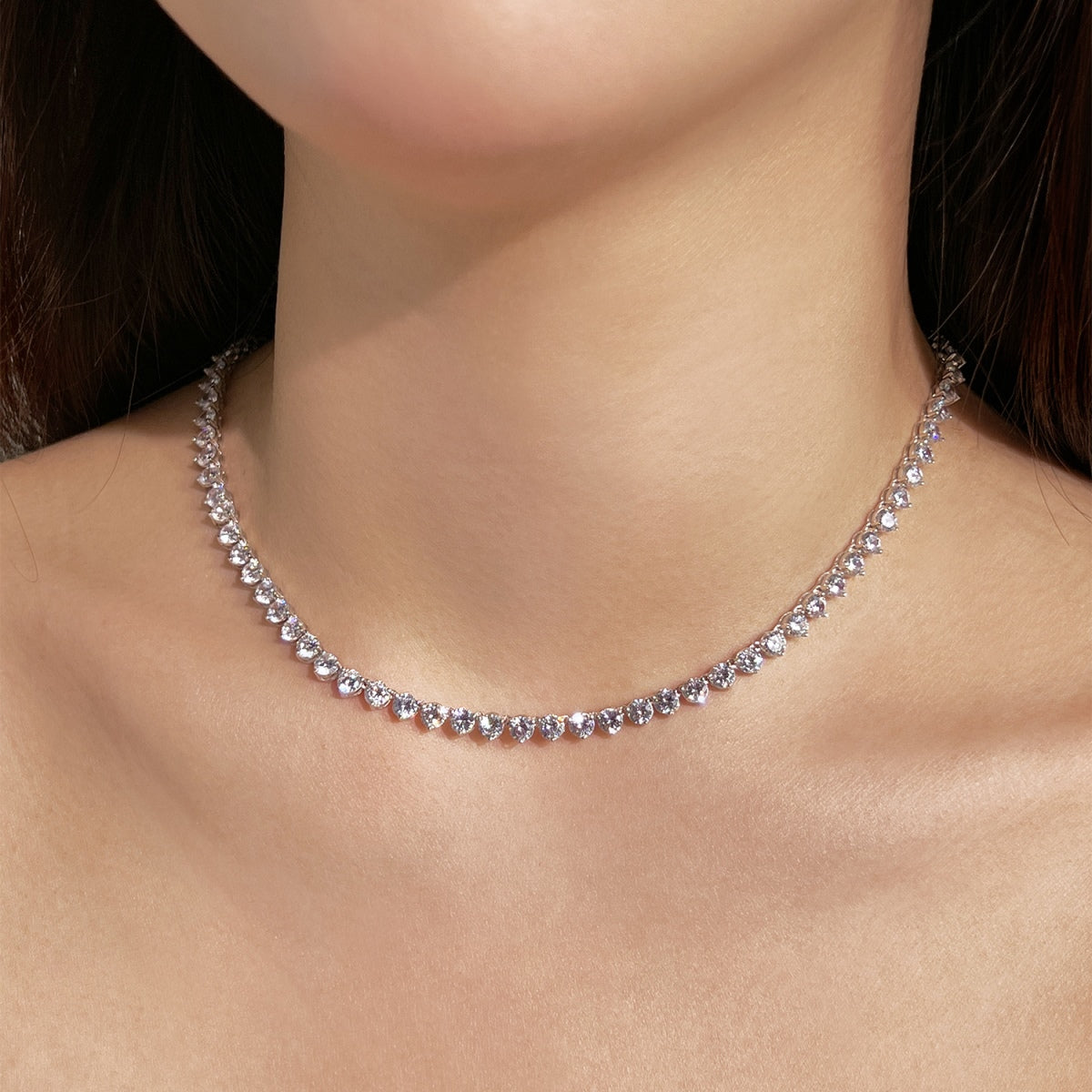 [HOT]Ornate Heart Cut Tennis Necklace