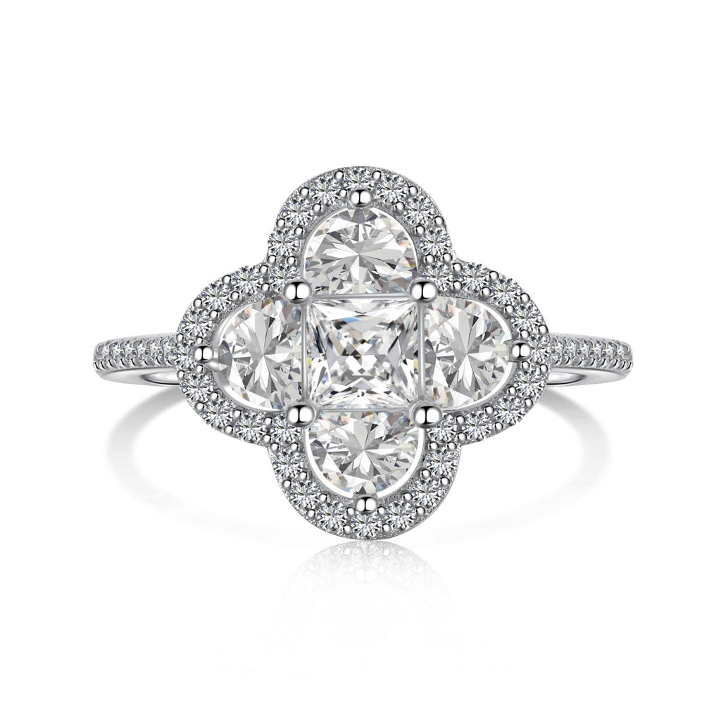 [HOT] Bague de banquet luxueuse en forme de fleur d'éternité