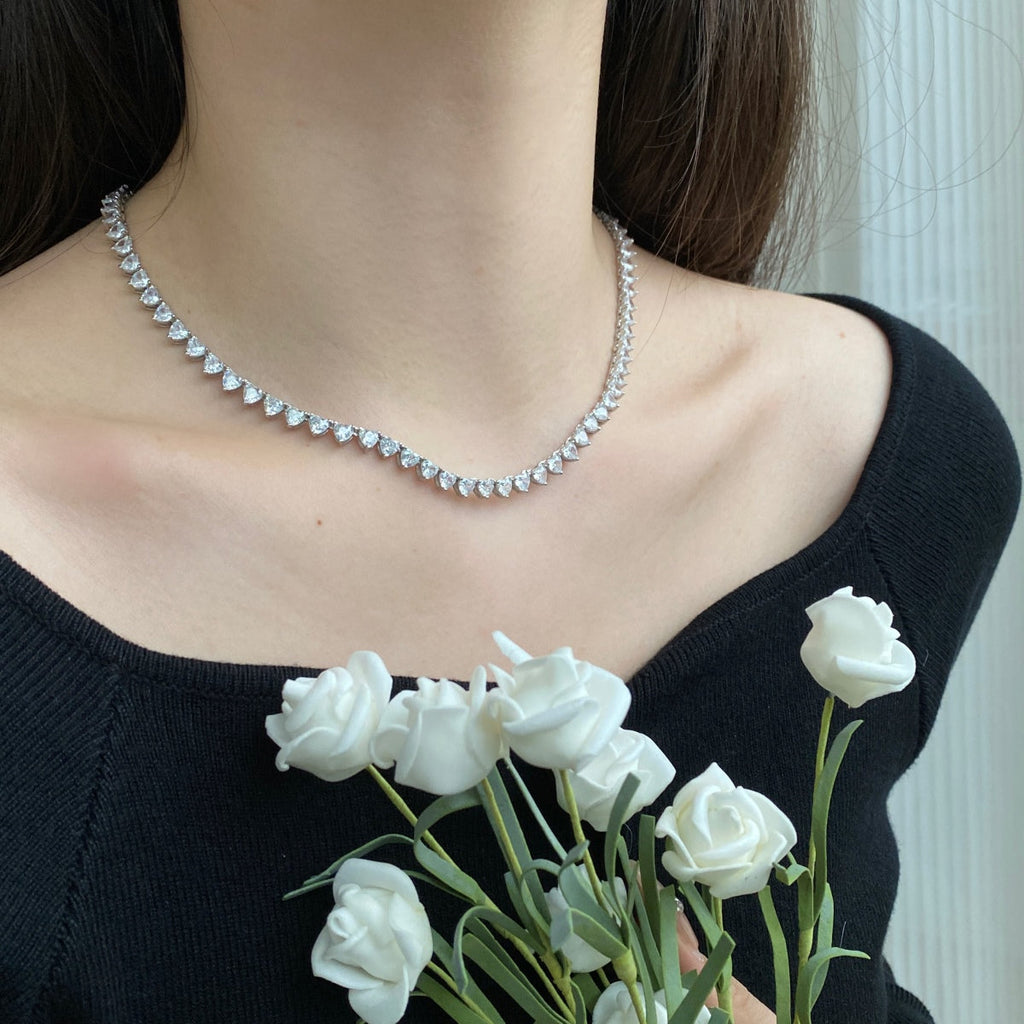 [HOT]Ornate Heart Cut Tennis Necklace