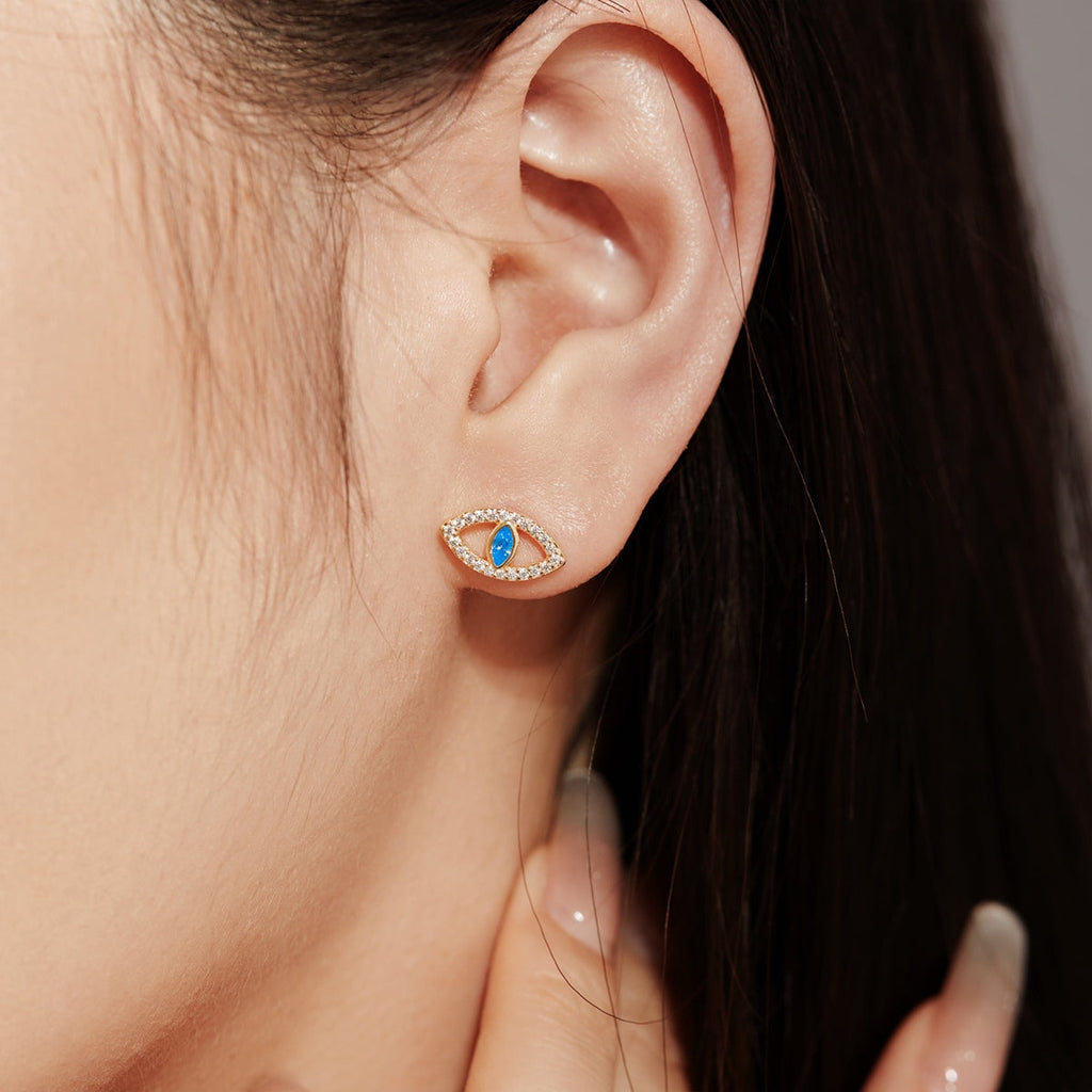 [HOT] Boucles d'oreilles à tige creuses Blue Devil Eyes