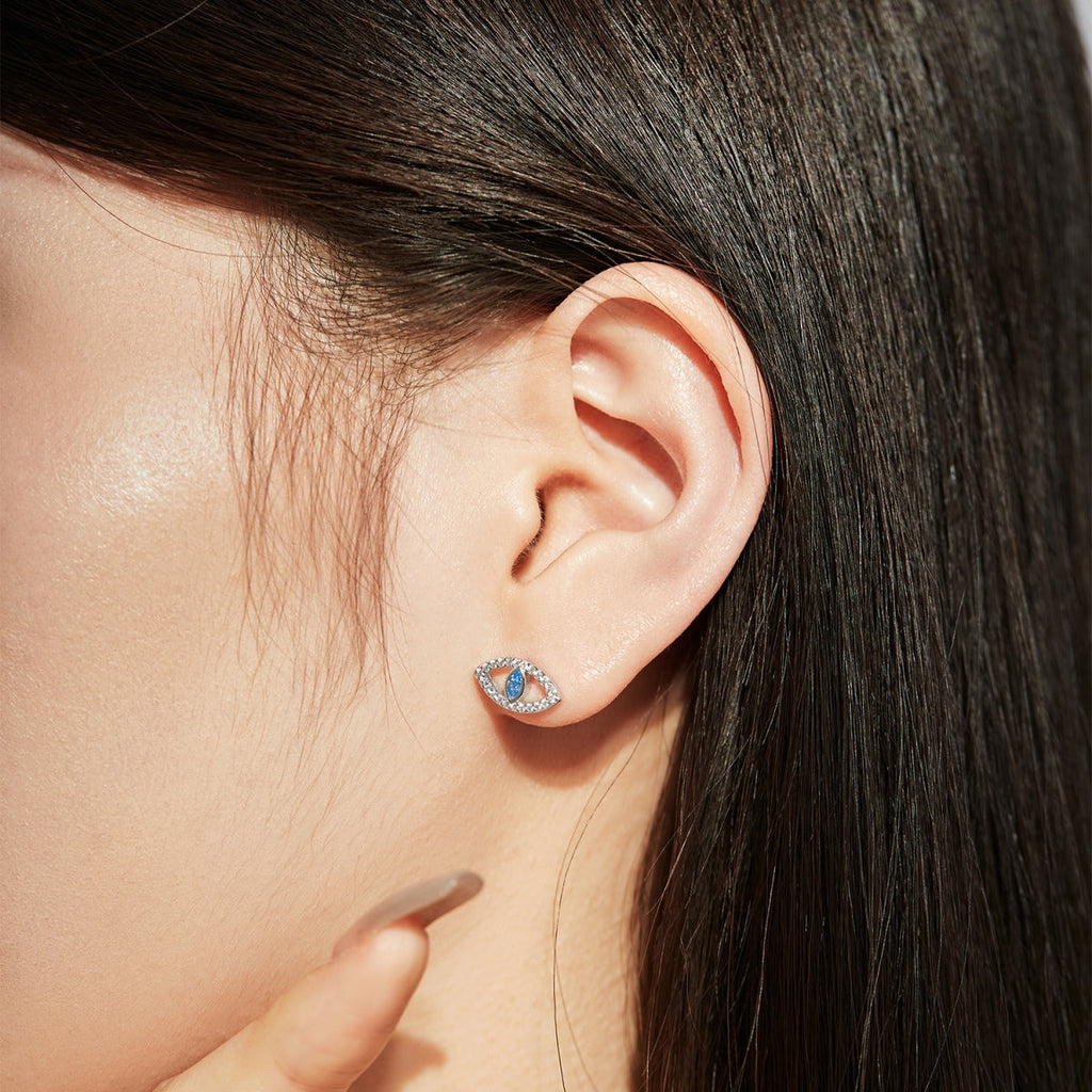 [HOT] Boucles d'oreilles à tige creuses Blue Devil Eyes
