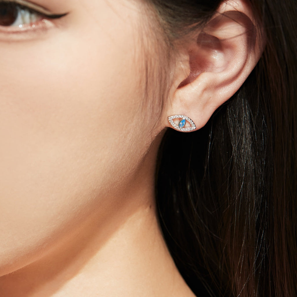 [HOT] Boucles d'oreilles à tige creuses Blue Devil Eyes