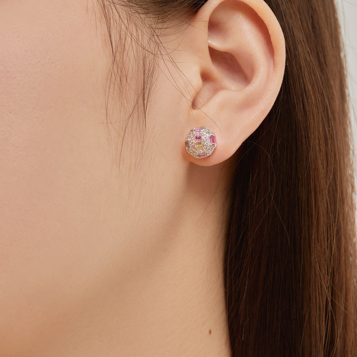 [HOT] Boucles d'oreilles quotidiennes en forme d'octogone coloré et orné