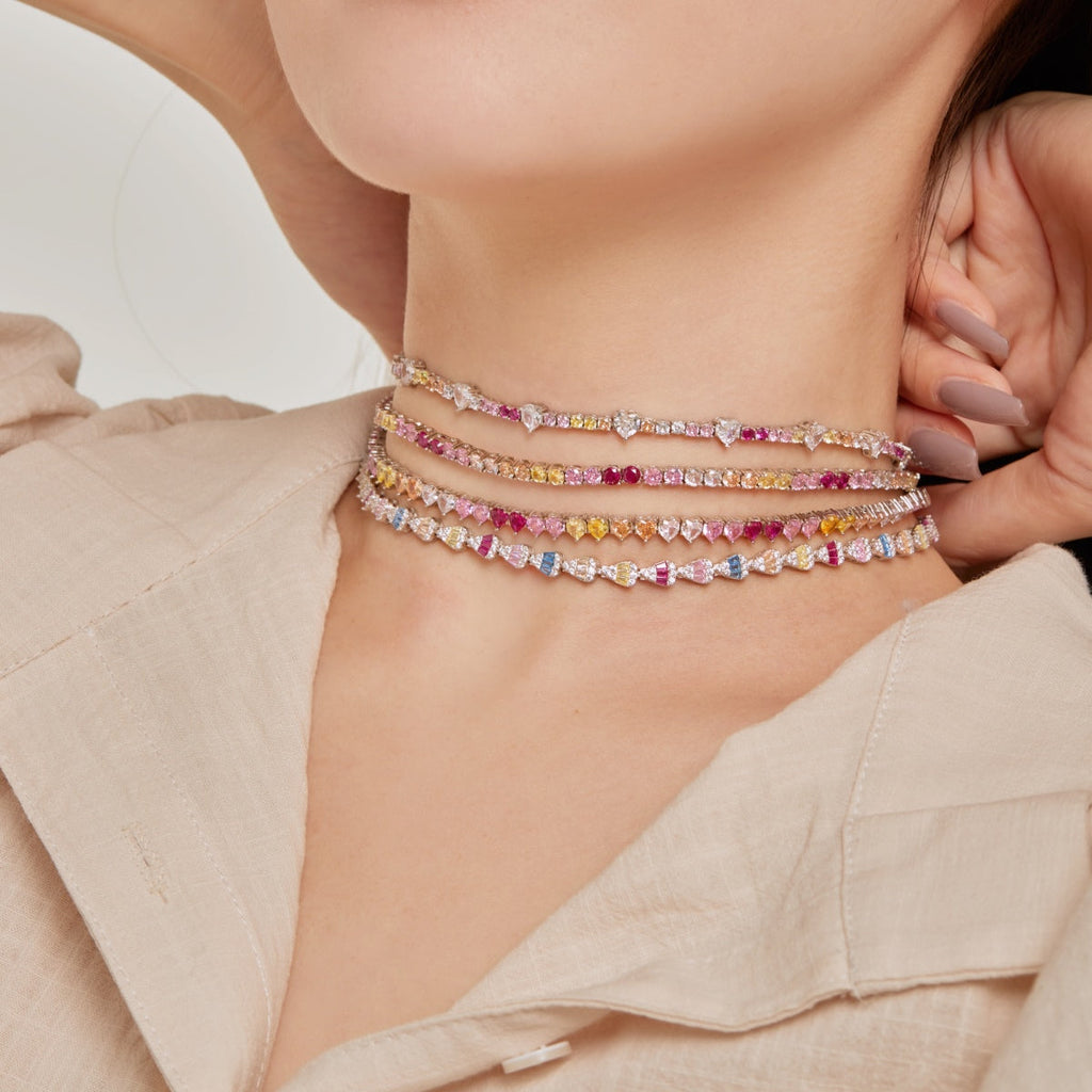 [HOT]Delicate Colorful Rainbow Tennis Chain