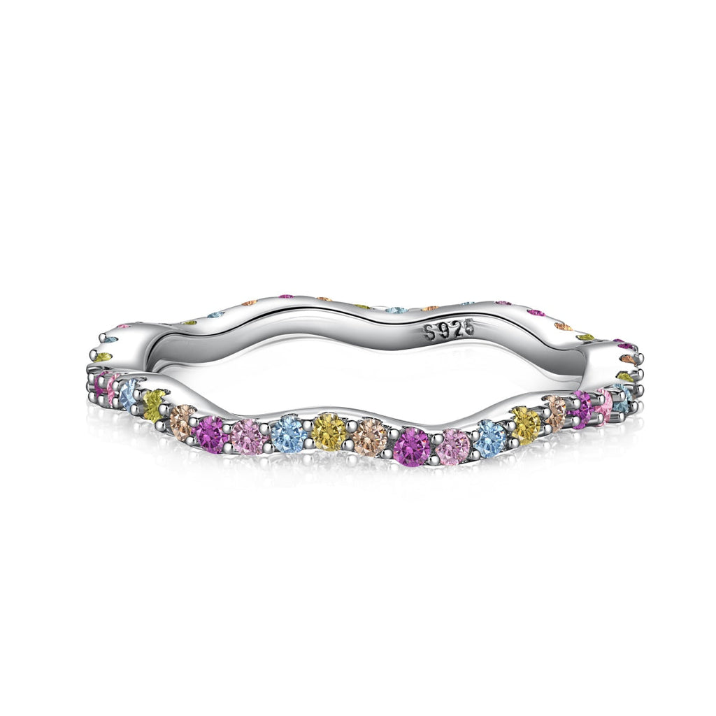 [HOT]Dainty Colorful Round Cut Party Ring