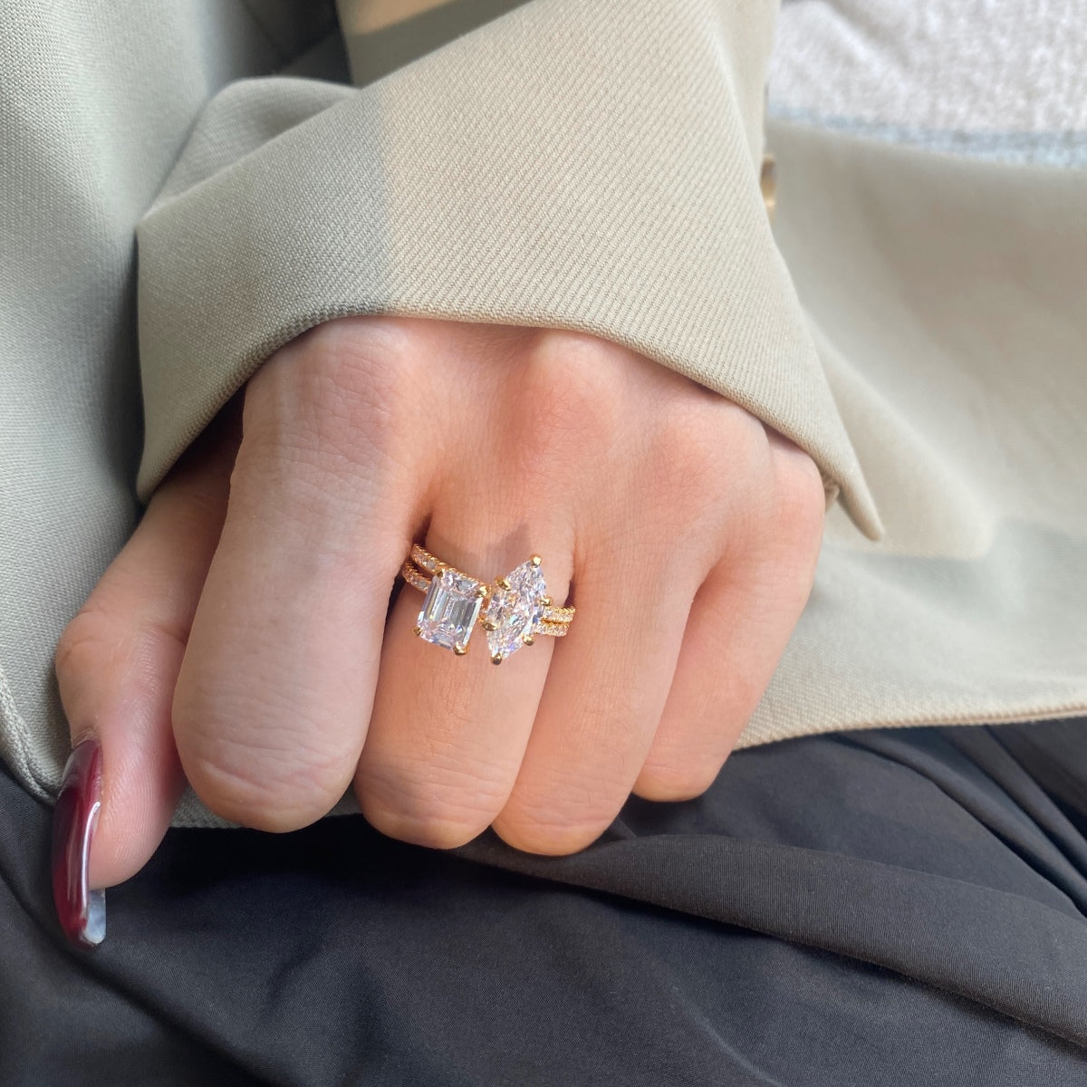 [HOT] Bague de fête scintillante et ornée de 2,0 carats, taille radiant