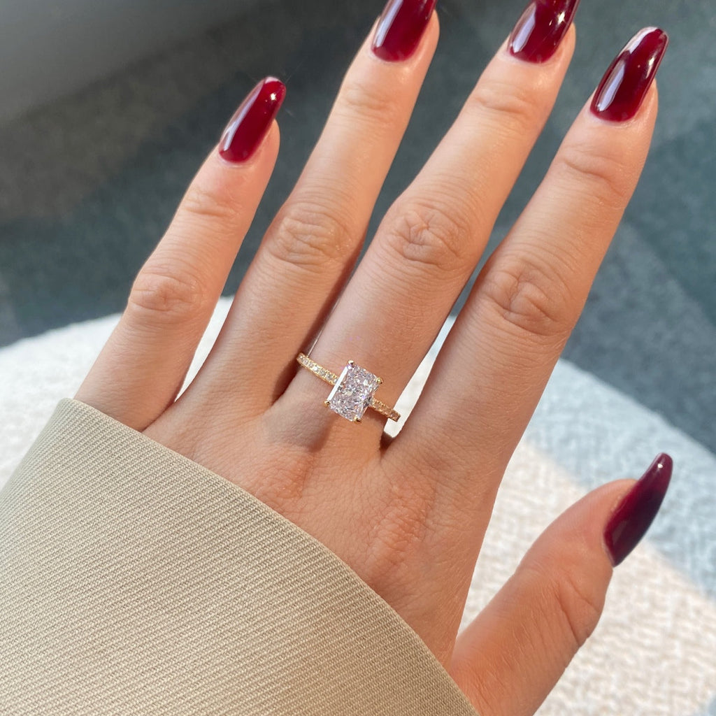[HOT] Bague de fête scintillante et éclatante de 2,0 carats avec taille radiante