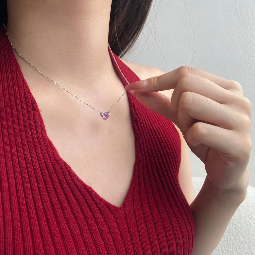 [HOT]6.0 carat Radiant Heart Shape Necklace