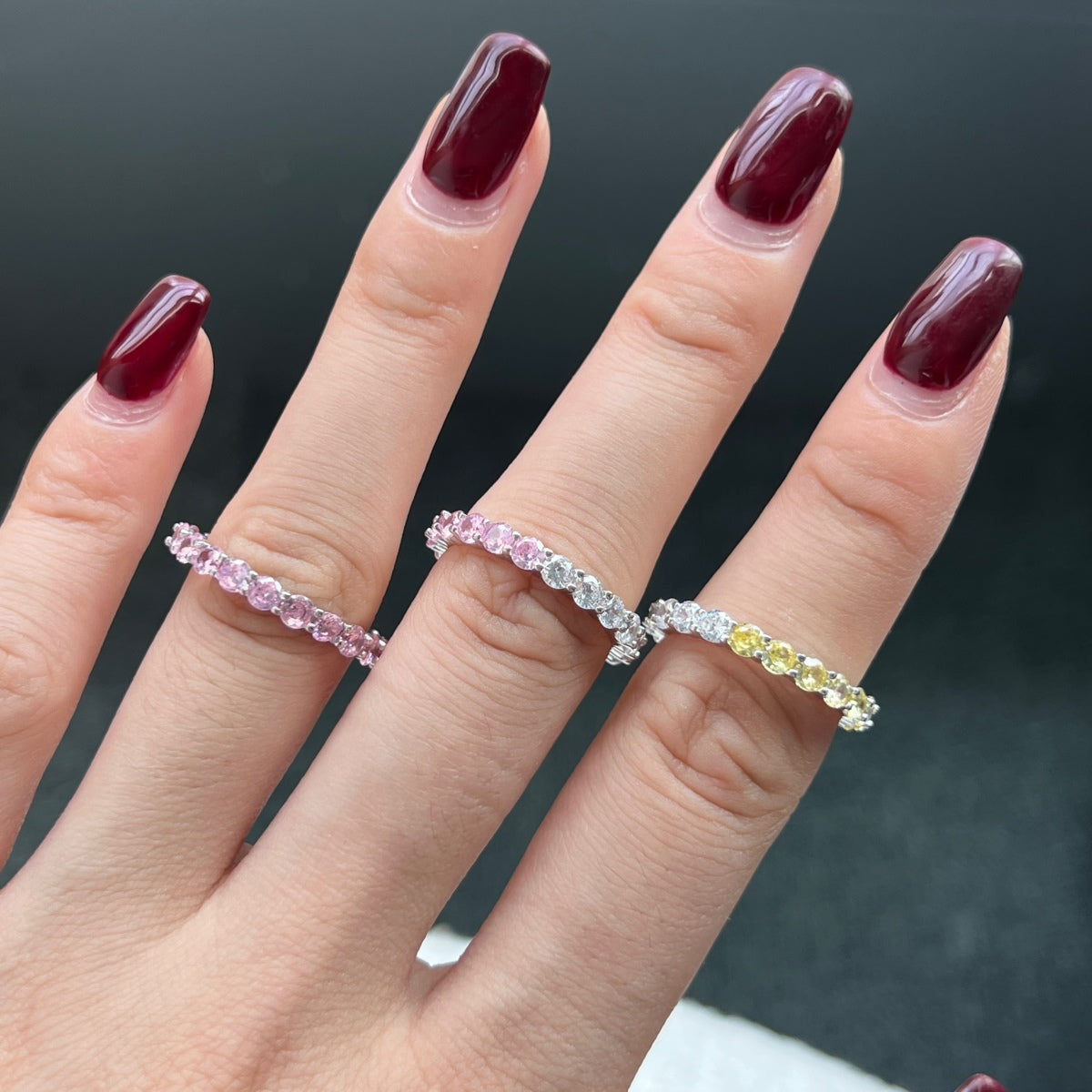 [HOT] Bague de tennis ronde scintillante